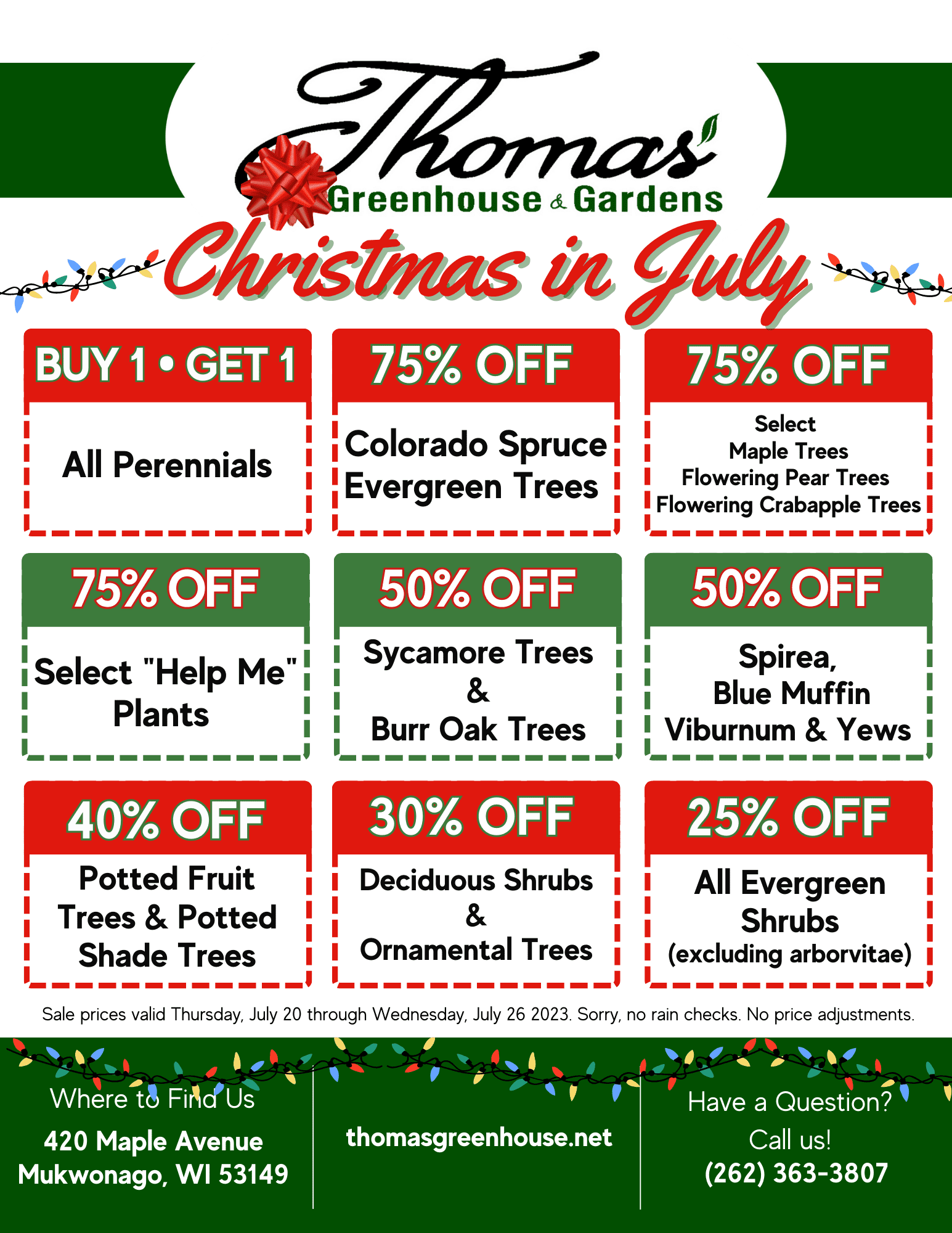 Christmas in July Sale