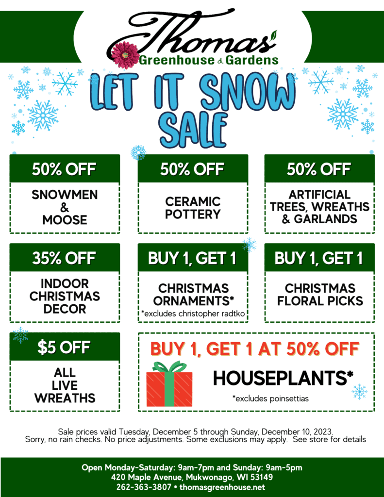 Thomas Greenhouse & Gardens Sale